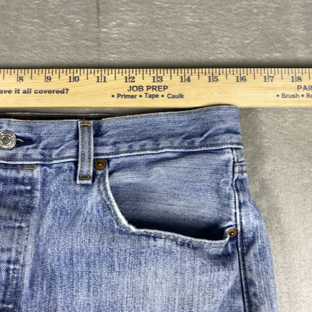 Levis 501 Men's Jeans W 32x L 34 Light Wash Factory Distressed Button Fly